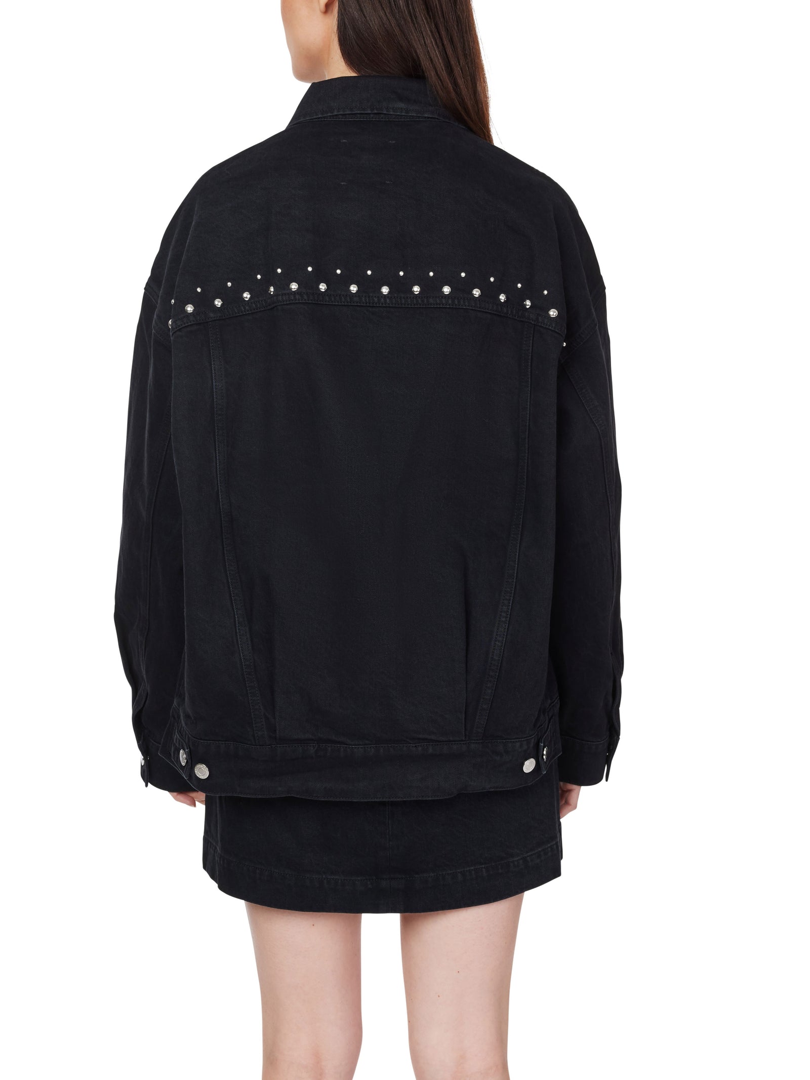 Habitual Black Boyfriend Studded Trucker Jacket