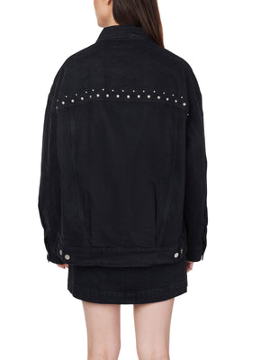 Habitual Black Boyfriend Studded Trucker Jacket