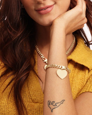 Melinda Maria Julian Xl Heart Cuban Chain Bracelet