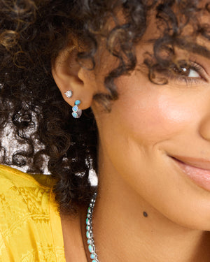 Melinda Maria Isla Huggies in Silver Blue Opal