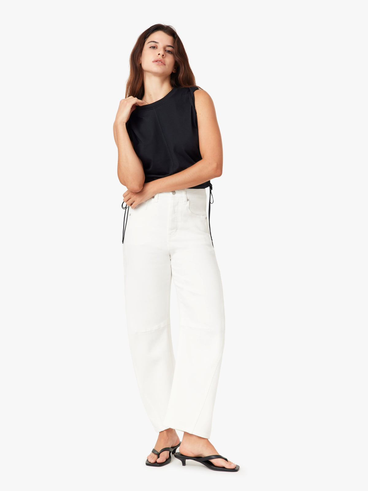 Habitual Harper White High Rise Cropped Barrel Jeans
