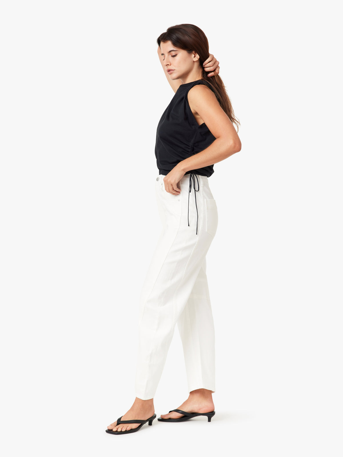 Habitual Harper White High Rise Cropped Barrel Jeans