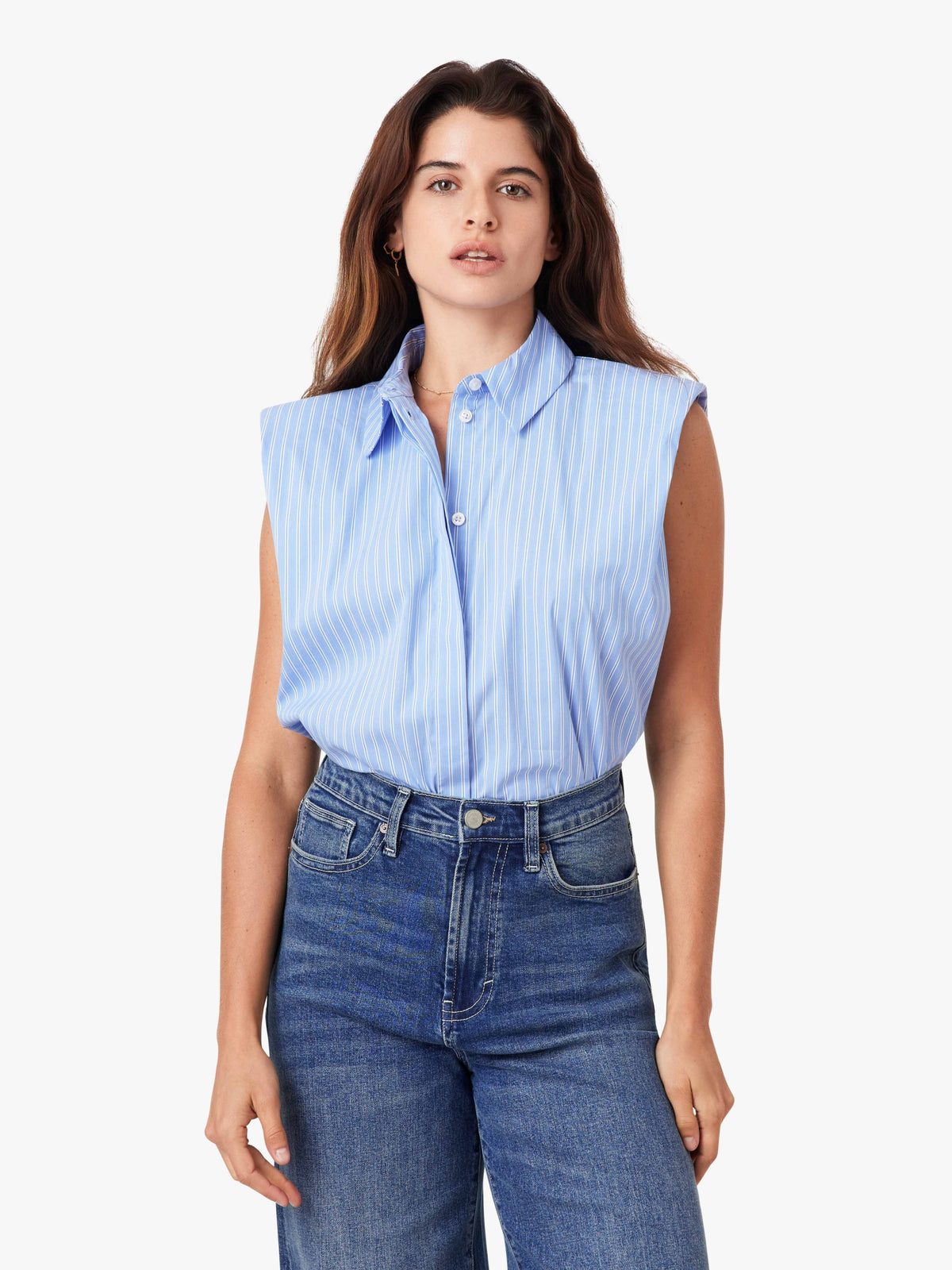 Habitual Sleevless Shoulder Pad Shirt