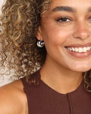 Melinda Maria She's So Smooth Baby Hoops in Silver