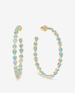 Melinda Maria Isla Hoops 2' GOLD-BLUE OPAL