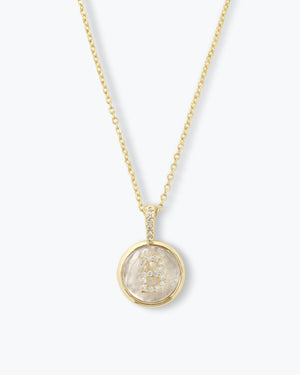 Melinda Maria Baby Love Letters Medallion Necklace