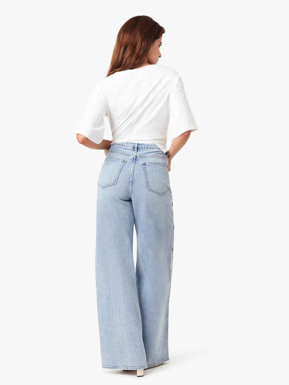 Habitual Gemma Studded Wide Leg Slouch Jeans