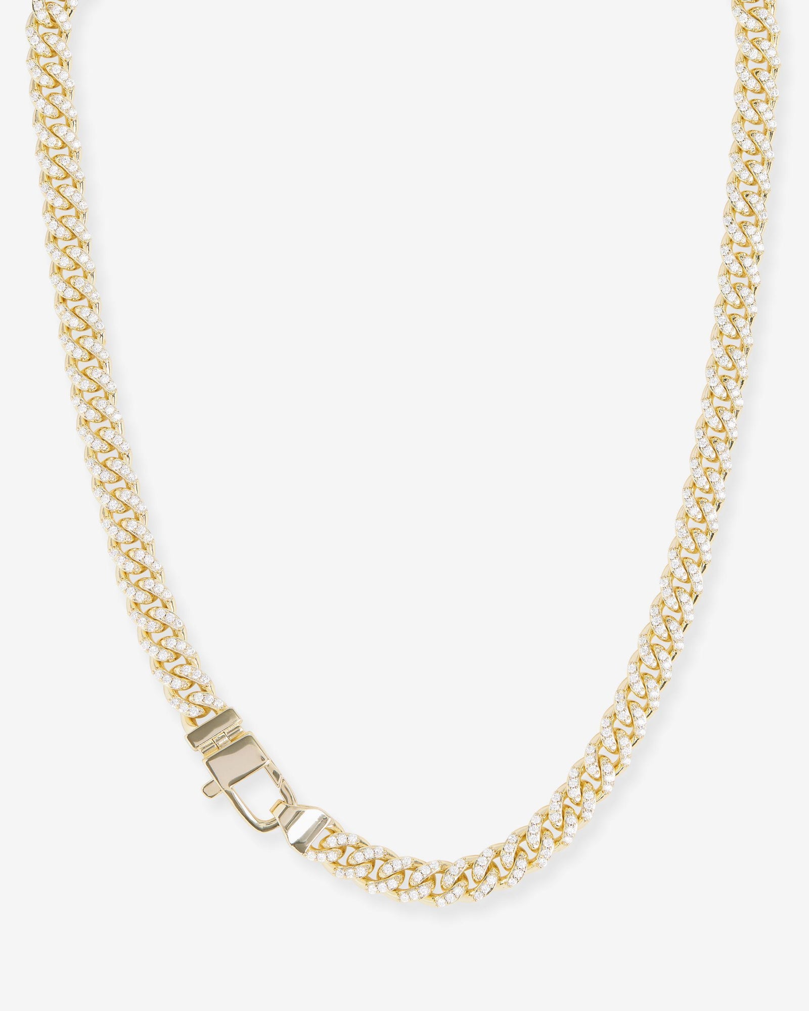 Melinda Maria Pavé Julian Cuban Chain Necklace 6.8mm 18"