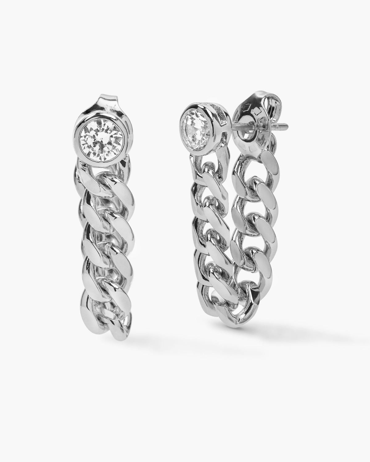 Melinda Maria Julian Soft Chain Hoops in Silver