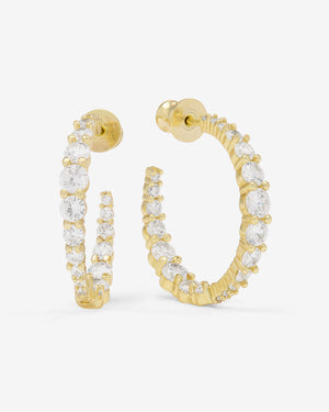 Melinda Maria Oh She Fancy Graduated Hoops 1' in Gold White