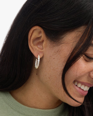 Melinda Maria Oh She Fancy Graduated Hoops 1' in Gold White