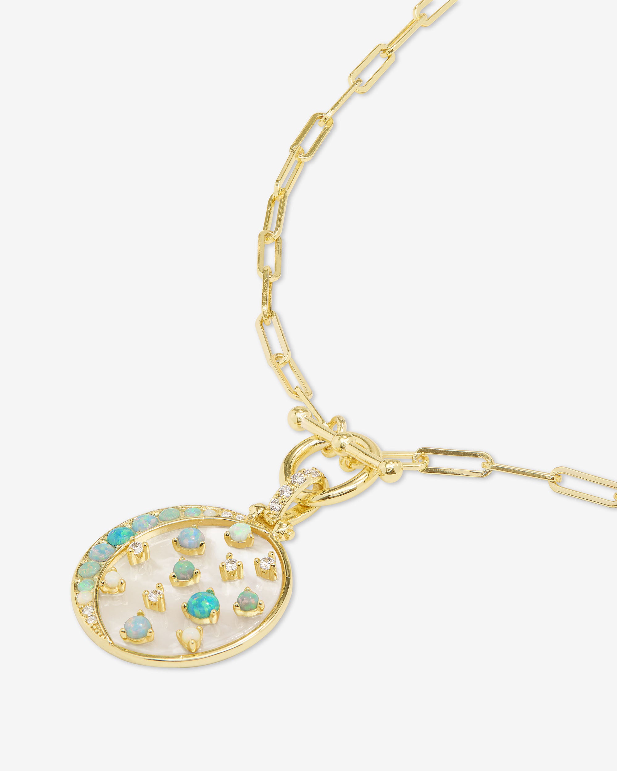 Melinda Maria Sweet Dreams Samantha Chain Necklace in Gold Blue Opal Ombre