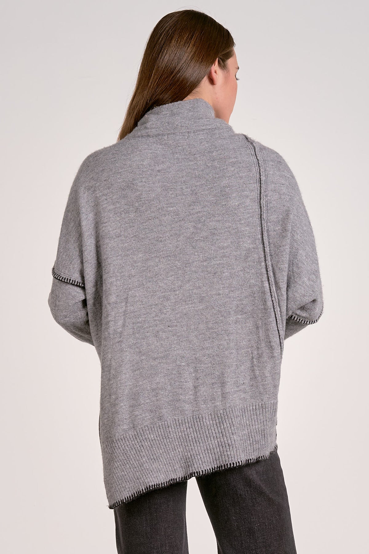 Asymmetrical Grey Seam Sweater
