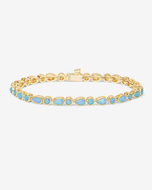 Melinda Maria Isla Tennis Bracelet in Gold Blue Opal