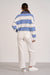 Striped Half Zip Blue Sweater