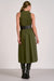Ribbed Tank Dress in Olive Green