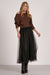 Off Shoulder Ribbed Chocolate Brown Sweater