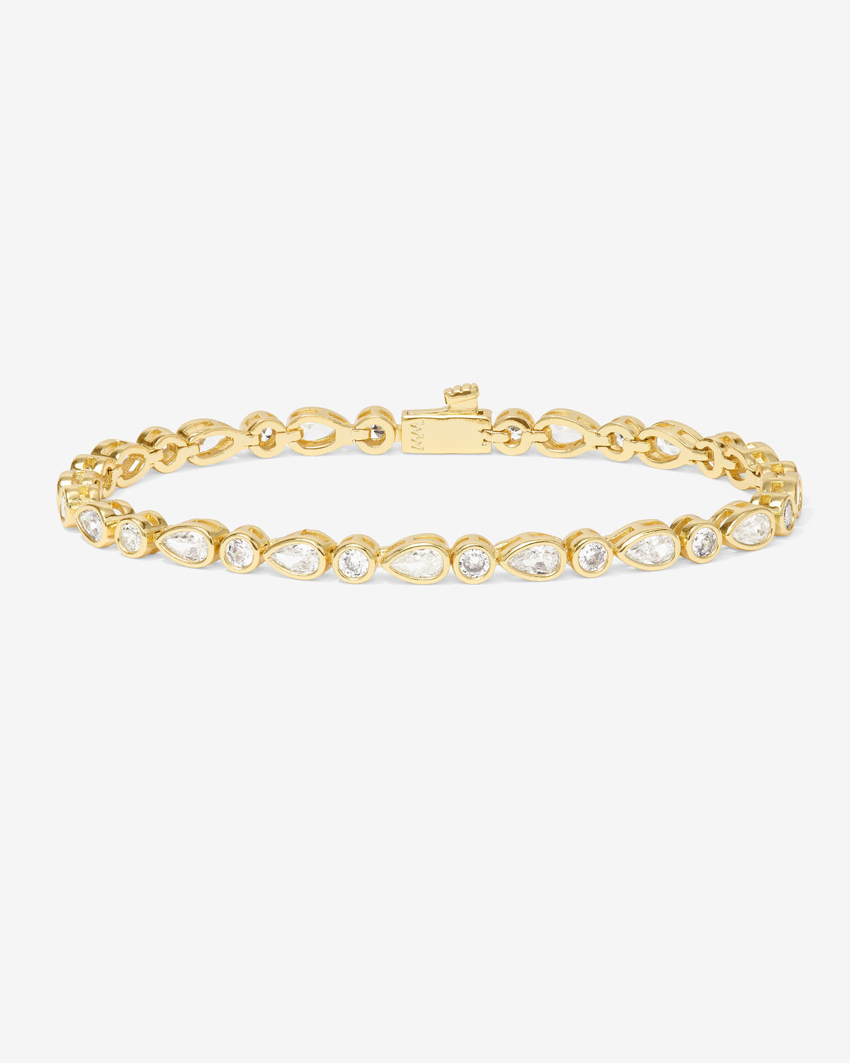 Melinda Maria Isla Tennis Bracelet in Gold White Stone