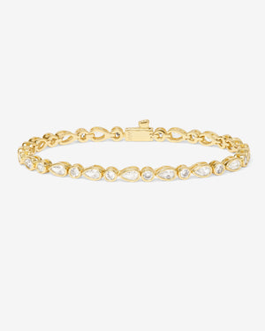 Melinda Maria Isla Tennis Bracelet in Gold White Stone