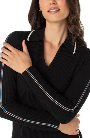 Liverpool Lunden V-Neck Collared Sweater