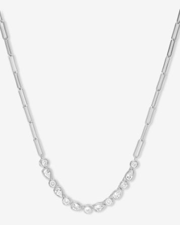 Melinda Maria Isla Samantha Silver Tennis Necklace