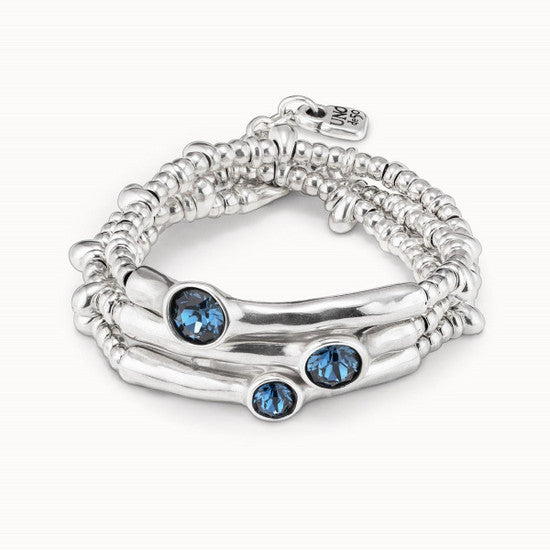 Uno De 50 Delirium Silver Bracelet with Blue Stones