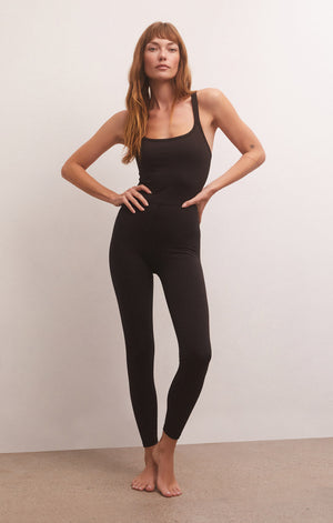 Z Supply GO FOR IT Black Rib Jumpsuit