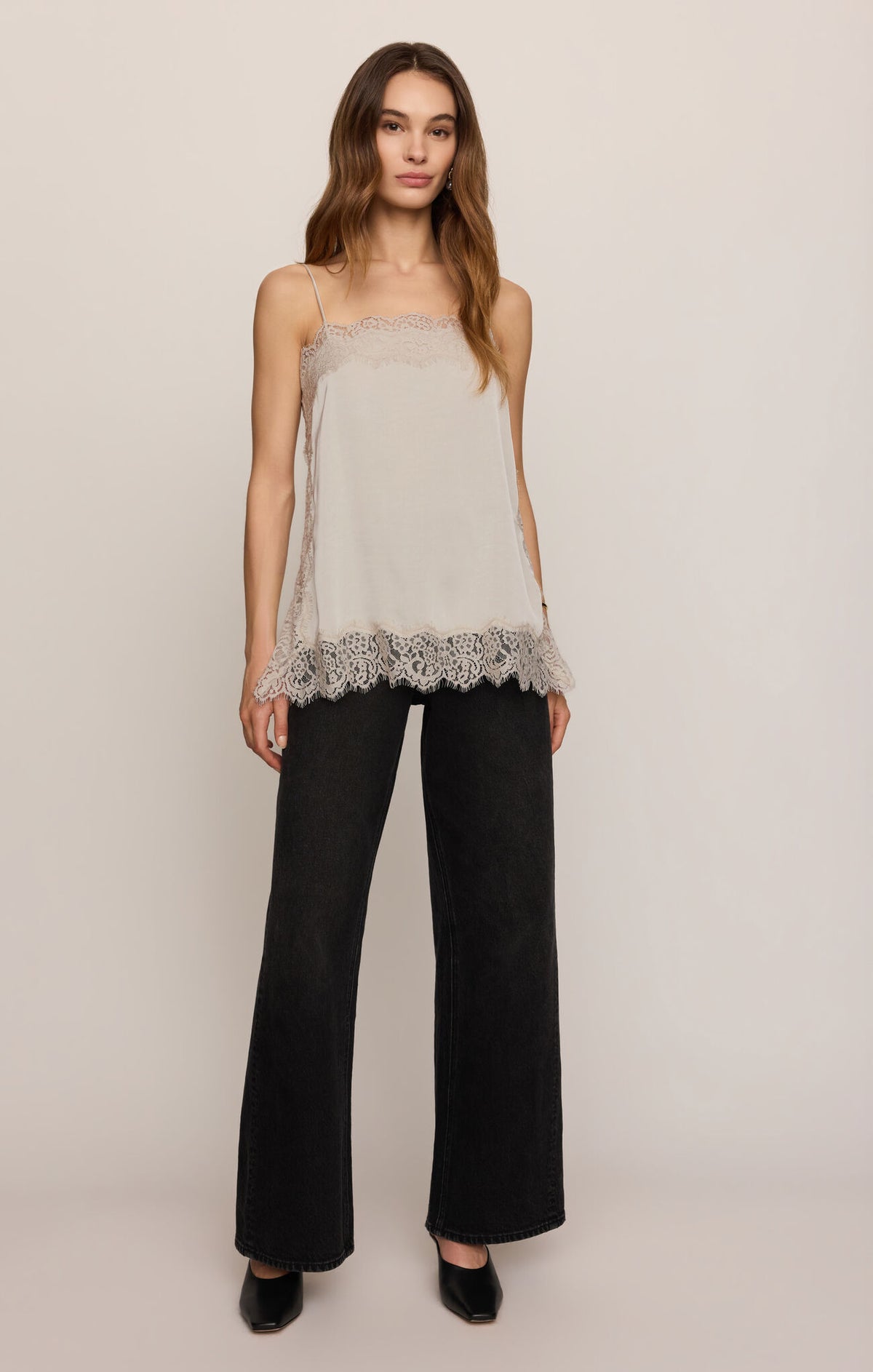 Z Supply Roselle Lace Cami in Frosted Pearl