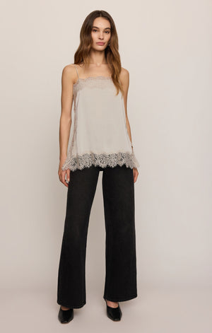 Z Supply Roselle Lace Cami in Frosted Pearl