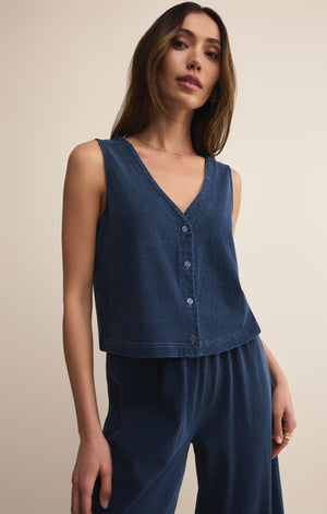 Z Supply Solace Jersey Denim Top