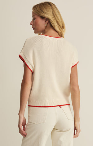 Z Supply Sleeveless Patriot Sweater in Cloud White