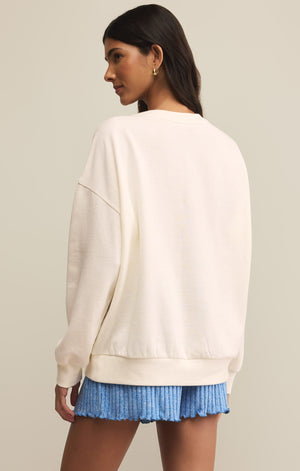 Z Supply Mama Knit Denim Sweatshirt