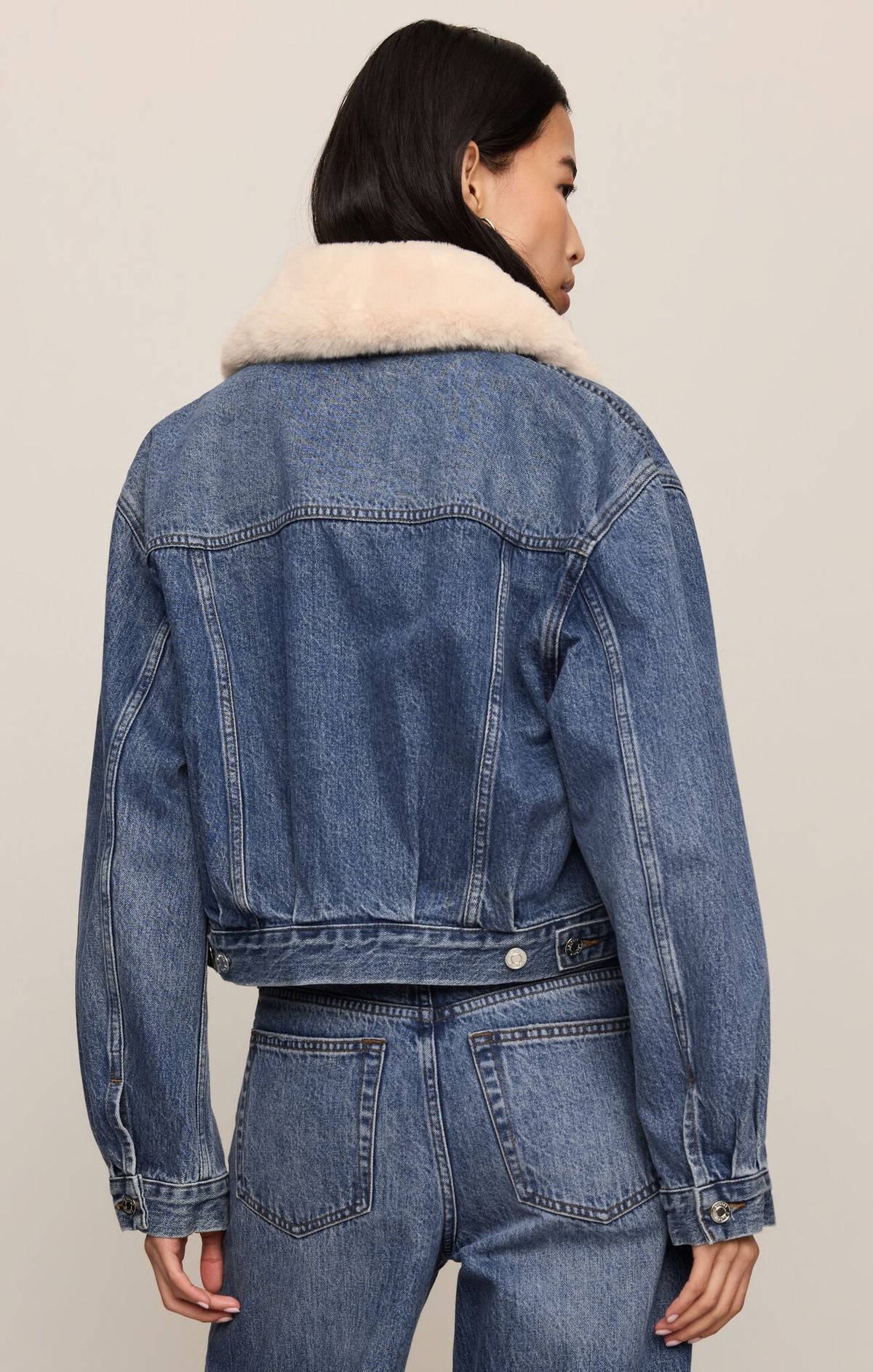 Z Supply The Daily Denim Fur Jacket in Hush