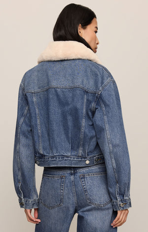 Z Supply The Daily Denim Fur Jacket in Hush