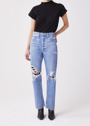 Agolde Denim 90's Mid Rise Jeans Fall Out Straight High Waist