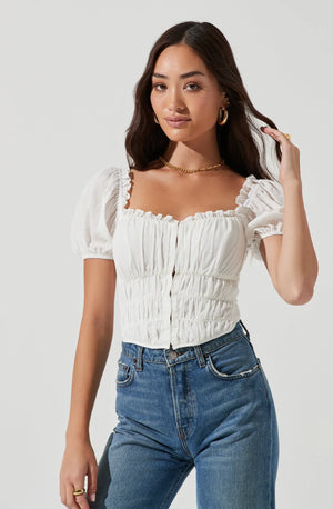 Astr the Label White Empress Top
