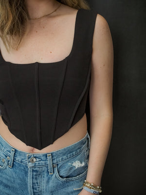 EMMIE BLACK CORSET TANK