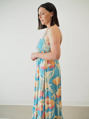 Aloha Printed Halter Maxi Dress-2 Colors