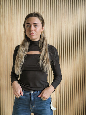 Z SUPPLY PANDORA RIB CUT OUT BLACK TOP