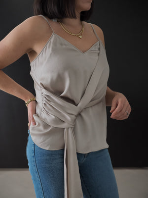 Falling For You Beige Tank Blouse