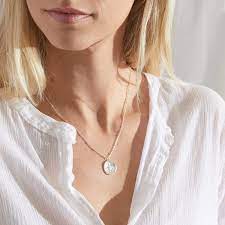 Gorjana Compass Coin Necklace Silver Pilar Boutique