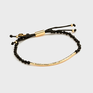 Gorjana Power Gemstone Bracelet for Protection- Gold/Black Onyx